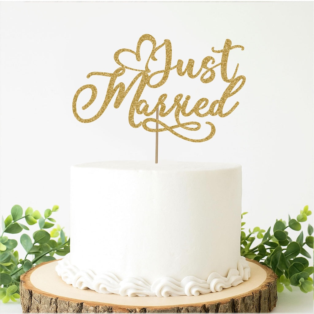 Just Married Wedding Cake Topper
