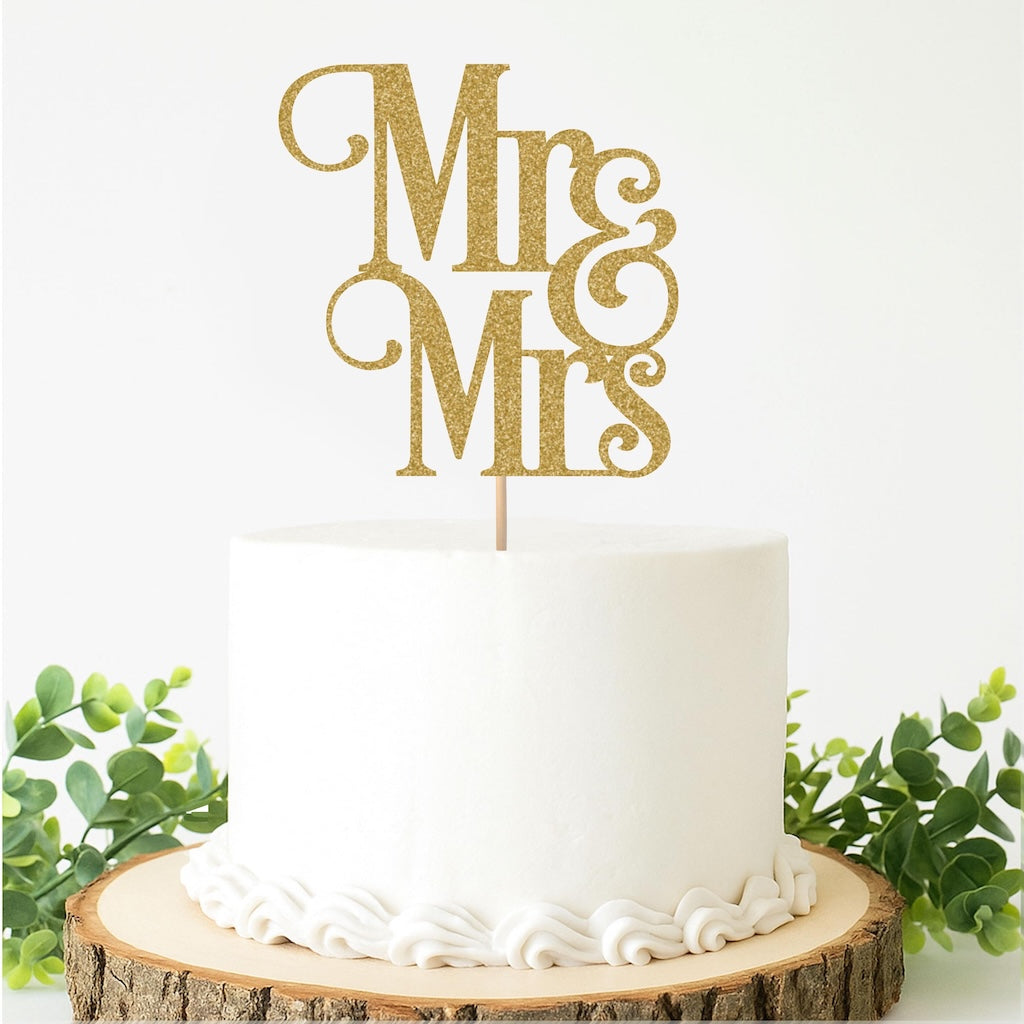 Mr & Mrs Wedding CakeTopper(Design2)