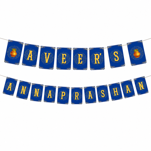 Annaprashan Decoration for Baby Boy & Baby Girl Banner| New Born Celebration | Rice Ceremony Blue Color