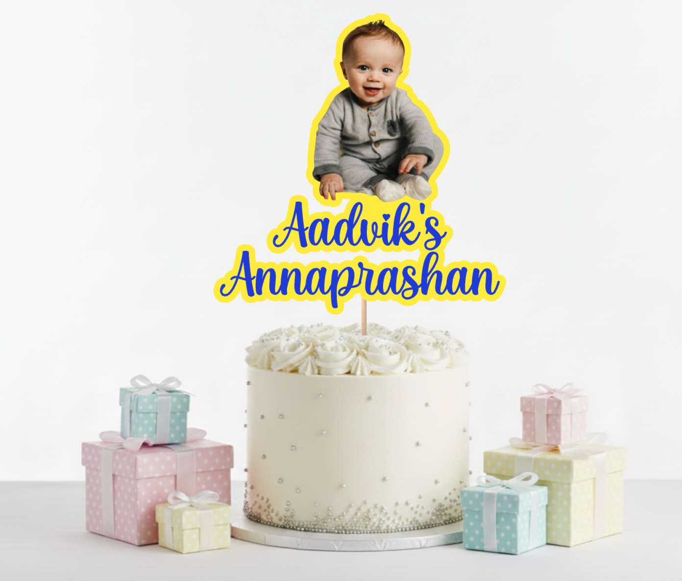 Annaprashan Glitter Cake Topper D3