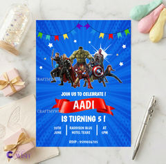 Avenger Theme Birthday invite