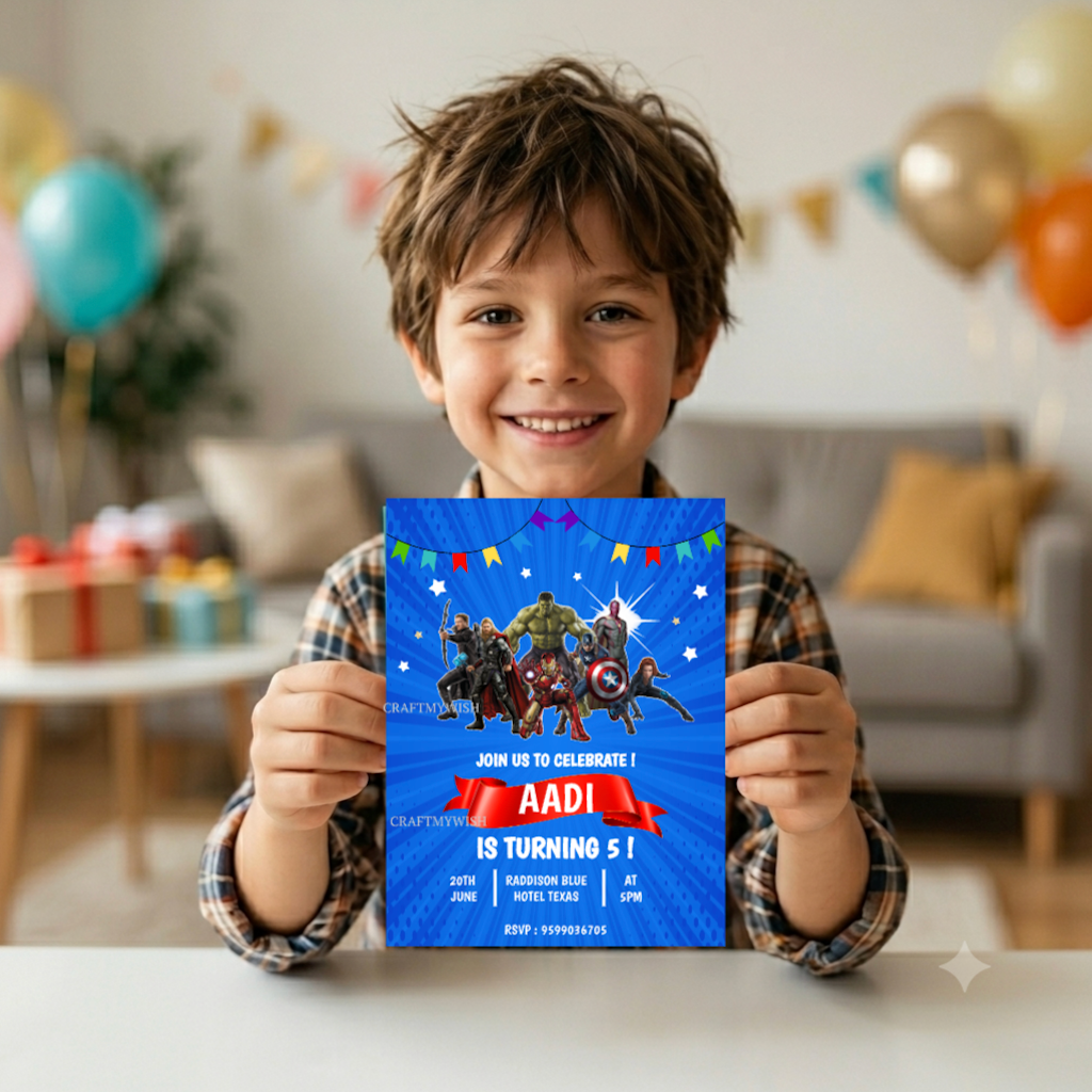 Avenger Theme Birthday invite