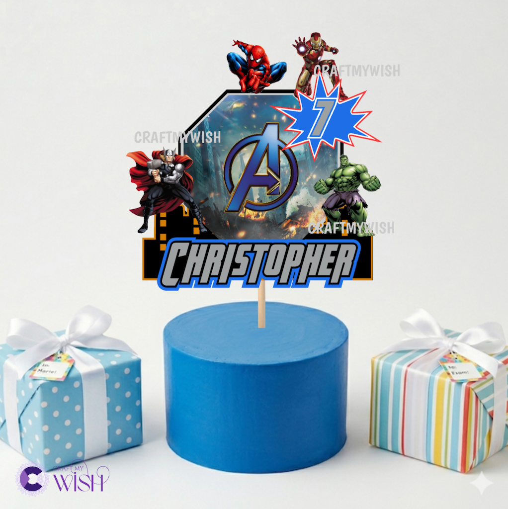 Avenger Theme Hand Crafted Cake Topper