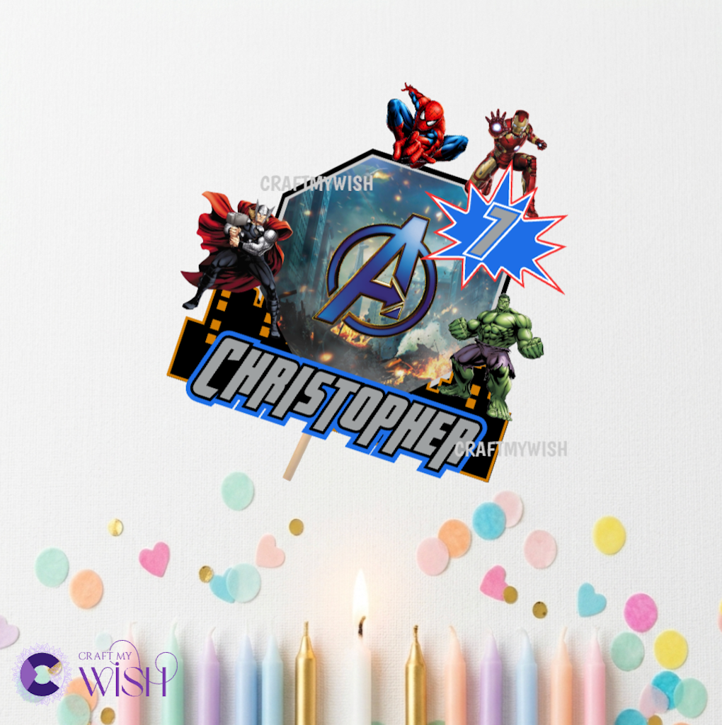 Avenger Theme Hand Crafted Cake Topper