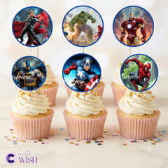 Avenger Theme Cup Cake Topper Design2