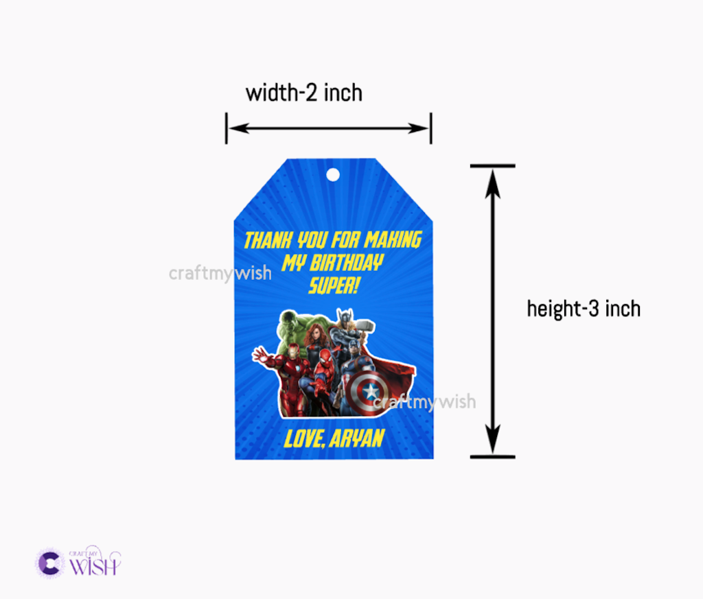 Avenger Theme Gift Tag