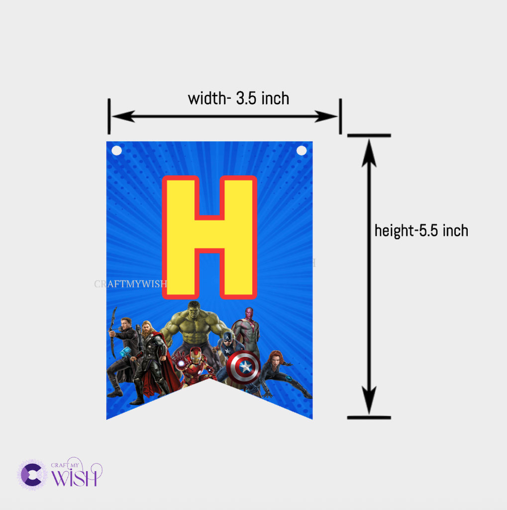 Avenger Theme Personalized Paper Bunting