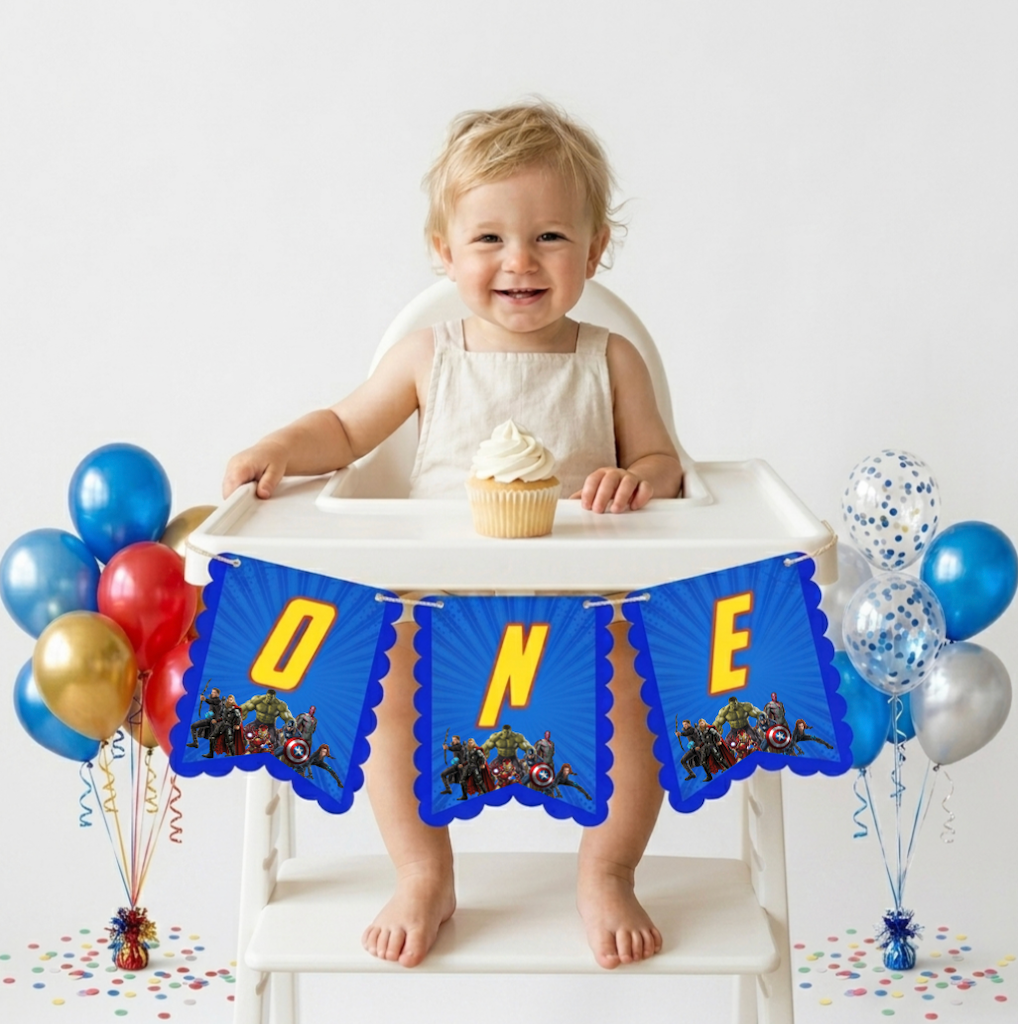 Avenger Theme High Chair Banner