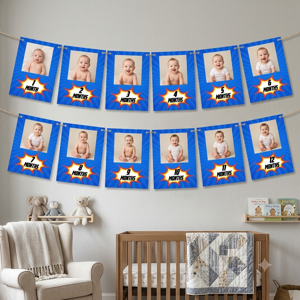 Avenger Theme 12 Months Photo Banner