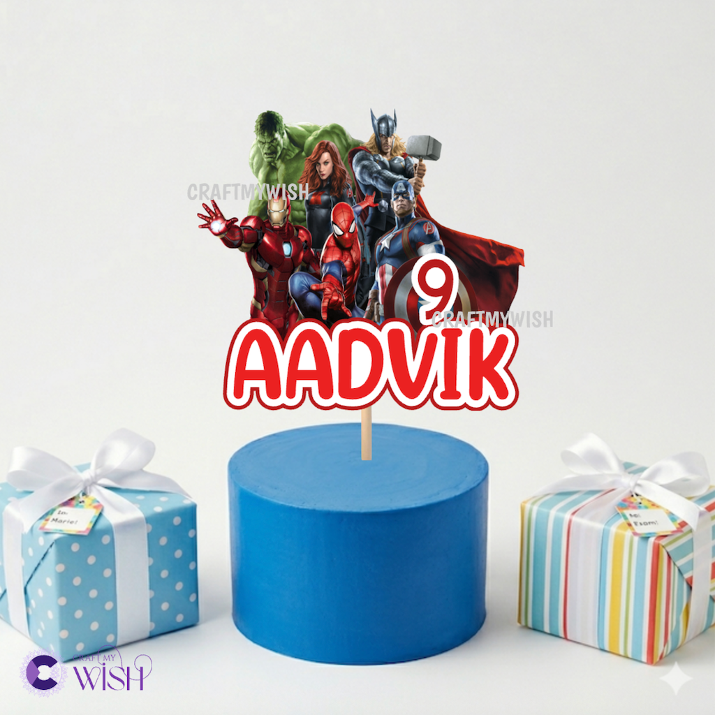 Avenger Theme Cake Topper Printed