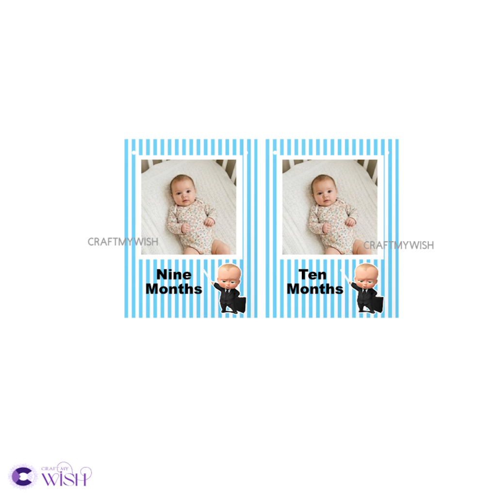 Boss Baby 12 Months Photo Banner – Birthday Decor