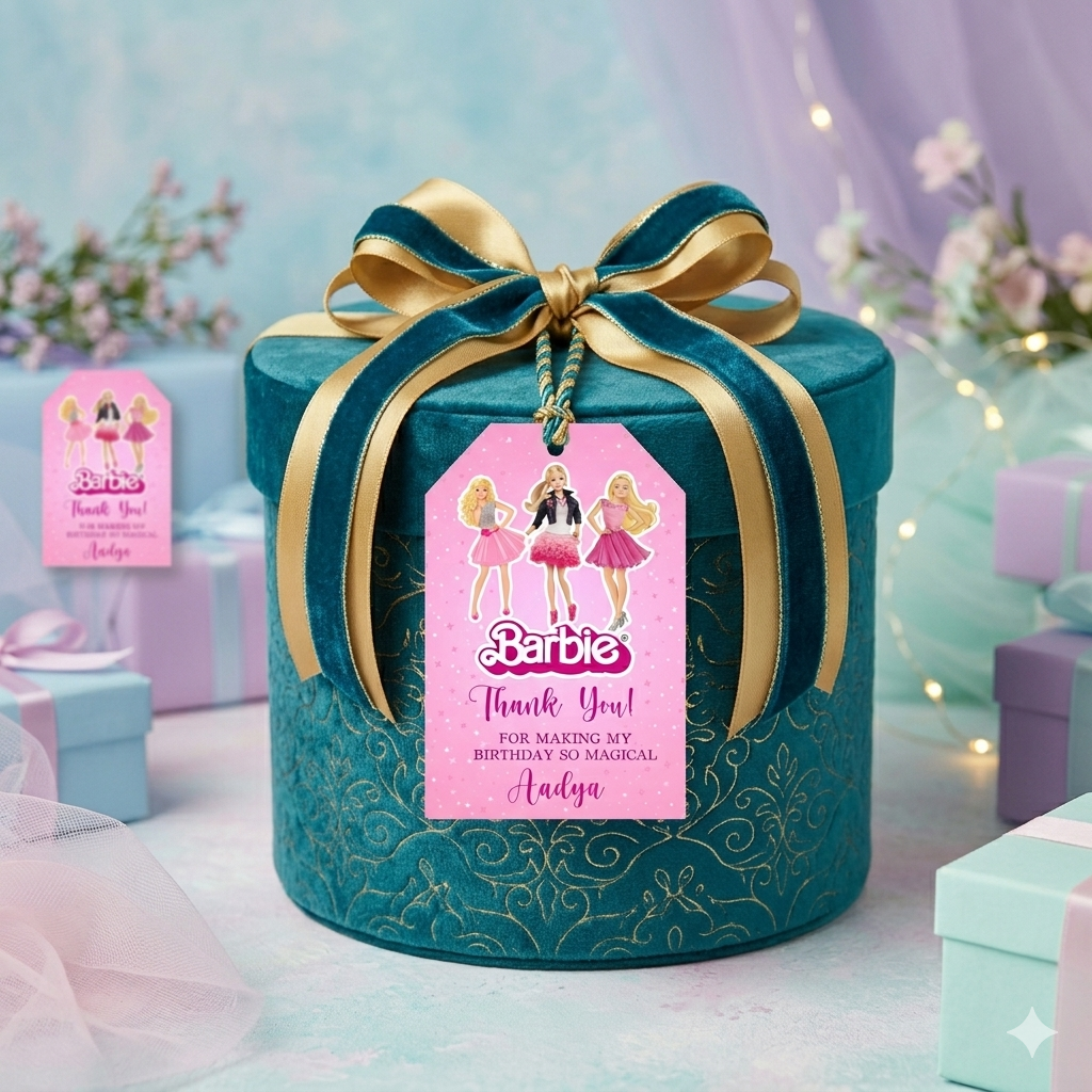 Barbie Theme Gift Tag