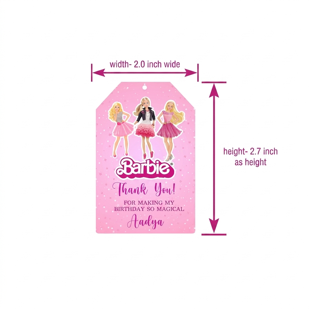 Barbie Theme Gift Tag