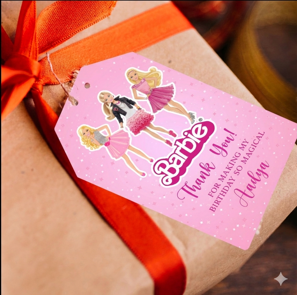 Barbie Theme Gift Tag