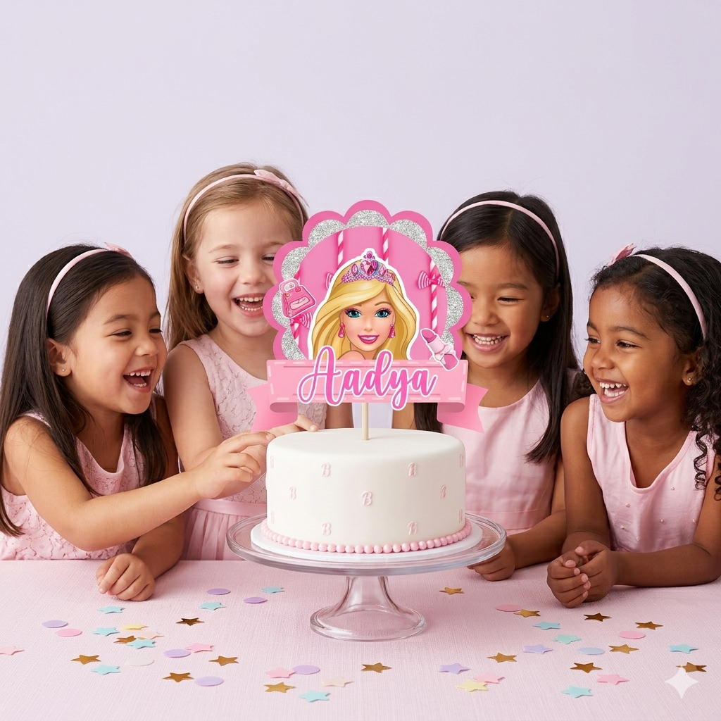 Barbie Theme Hand Crafted Cake Topper
