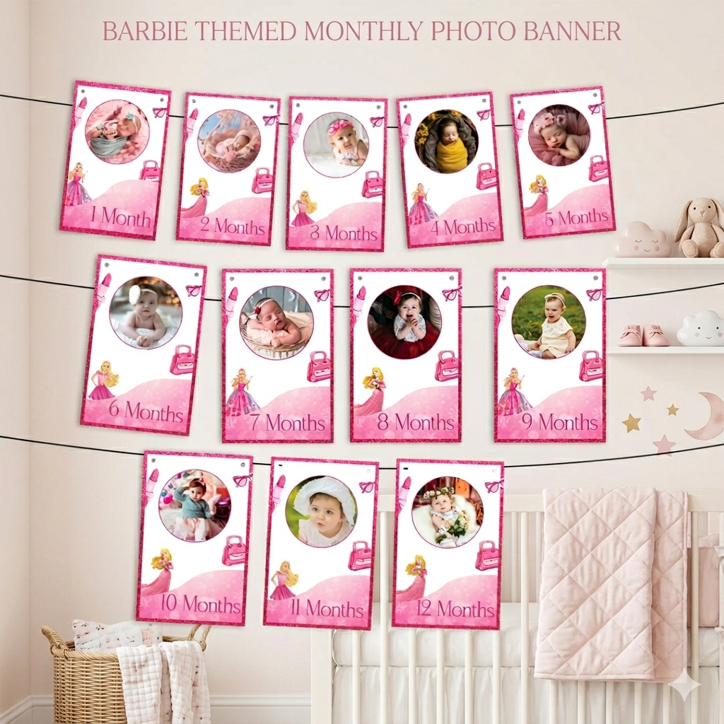 Barbie 12 Months Photo Banner