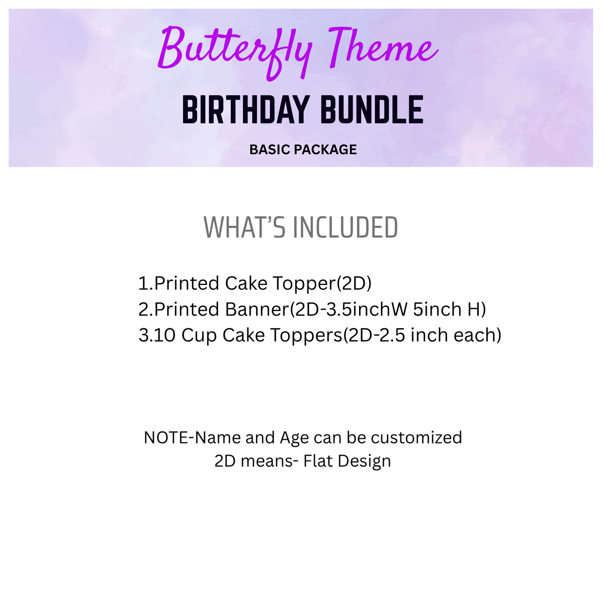 Butterfly Theme Birthday Decoration Basic Package