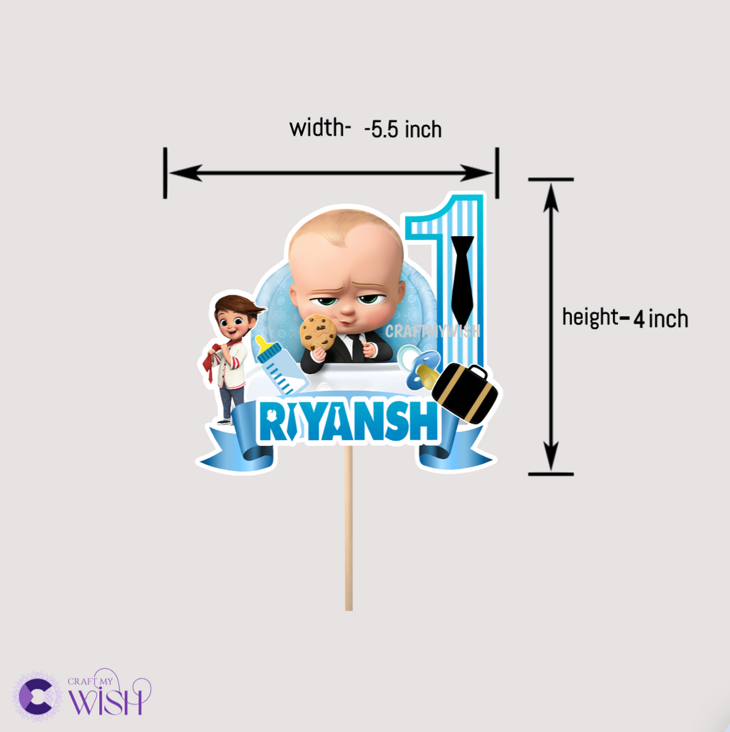 Boss Baby Handcrafted Cake Topper – Birthday Party Decoration for Kids Design1