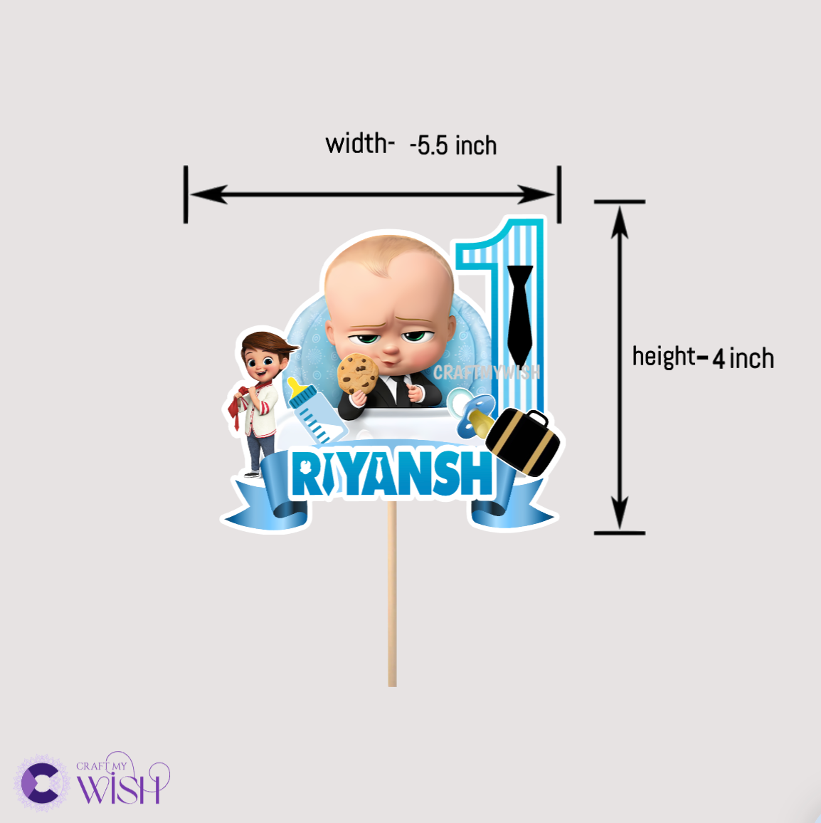 Boss Baby Handcrafted Cake Topper – Birthday Party Decoration for Kids Design1
