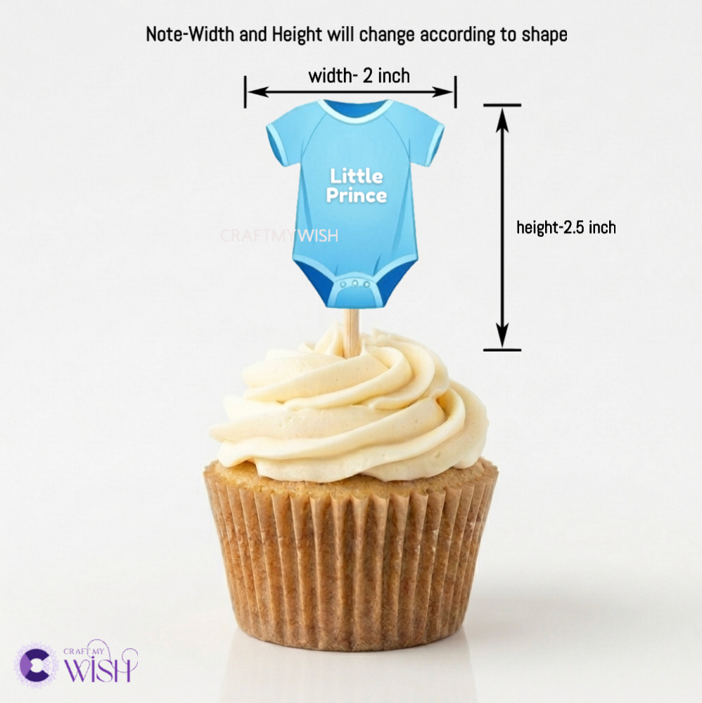 Baby Boy Welcome Cupcake Topper | Blue Newborn Homecoming Decor