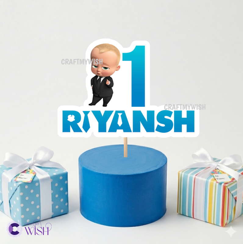 Boss Baby Cake Topper – Printed Birthday Party Decoration for Kids