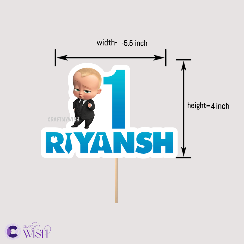 Boss Baby Cake Topper – Printed Birthday Party Decoration for Kids