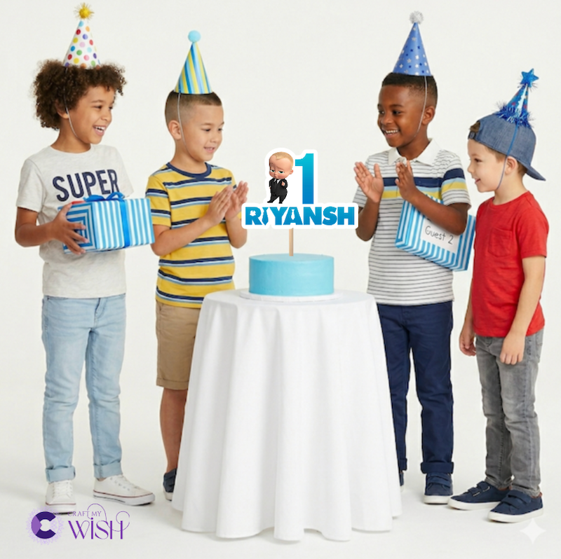 Boss Baby Cake Topper – Printed Birthday Party Decoration for Kids