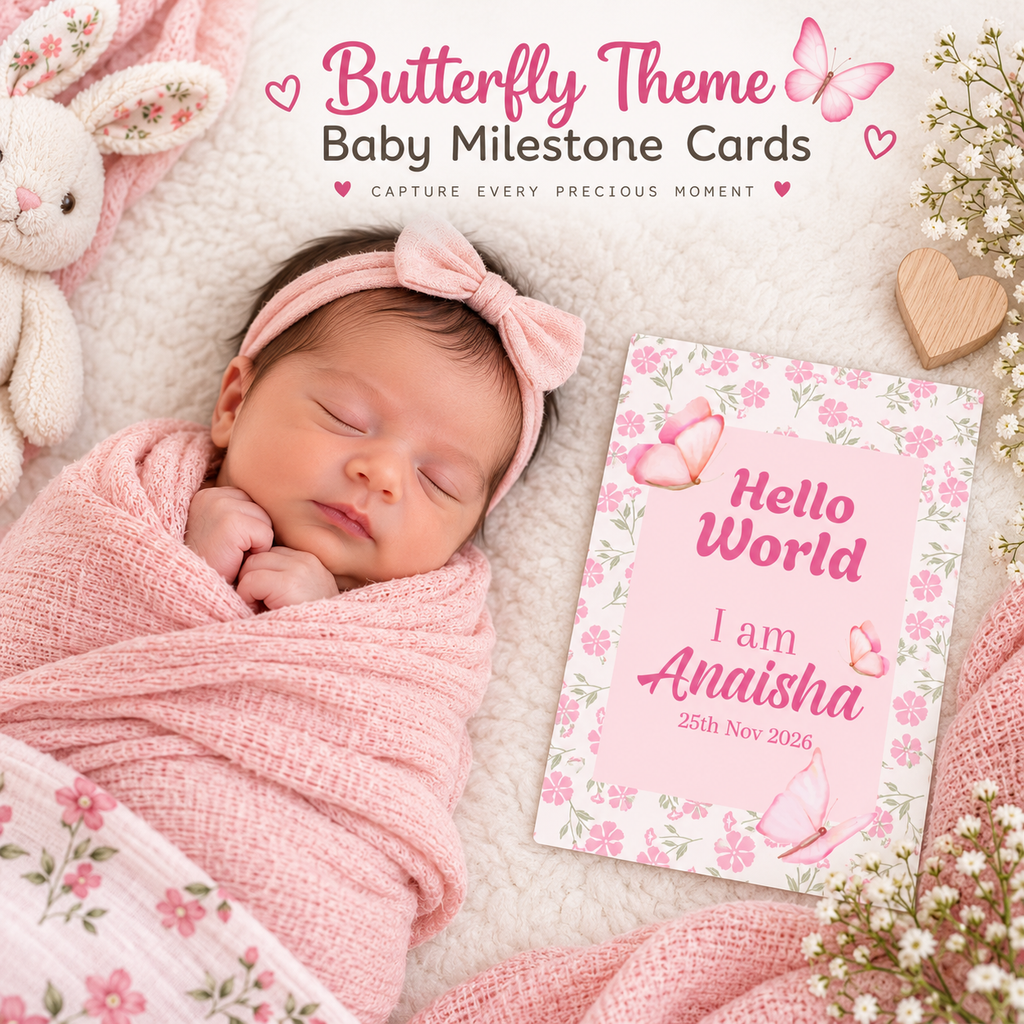 Butterfly Theme Milestone Cards  |  Baby Monthly Cards