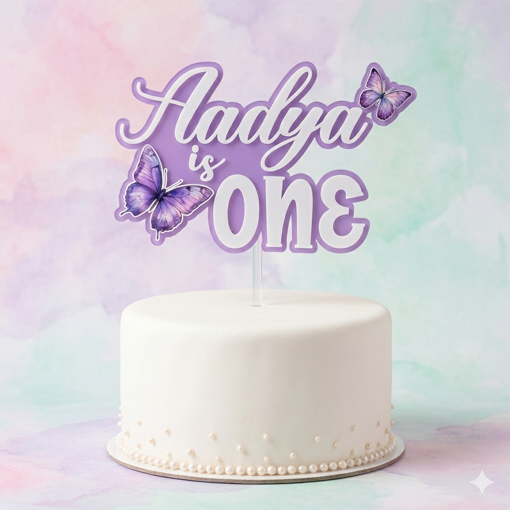 Butterfly Theme Hand Crafted Cake Topper