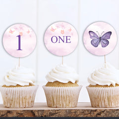 Butterfly cupcake toppers printed