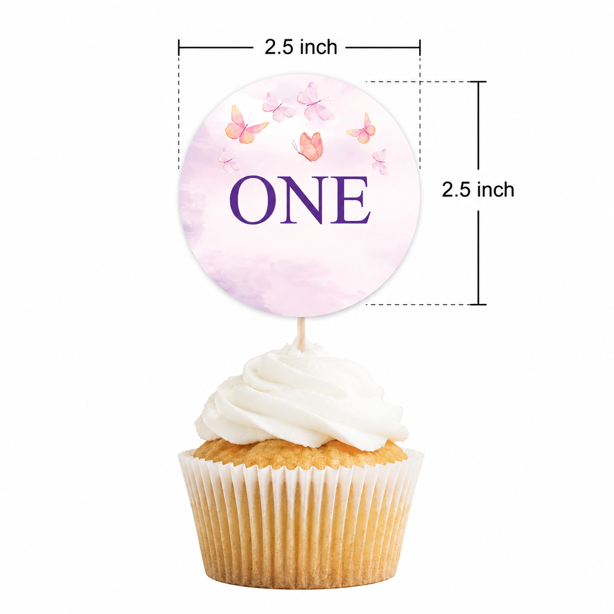 Butterfly cupcake toppers printed