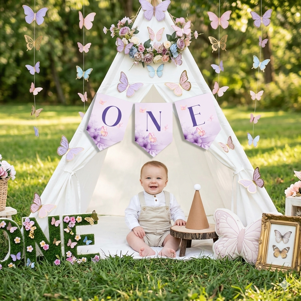 Butterfly Theme High Chair Banner