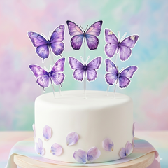 Butterfly Cake Toppers Printed Purple Shade