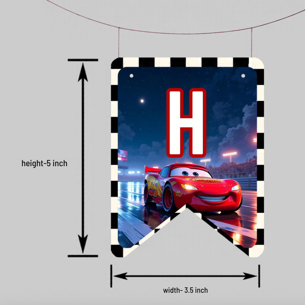 Car Theme Personalized Paper Bunting