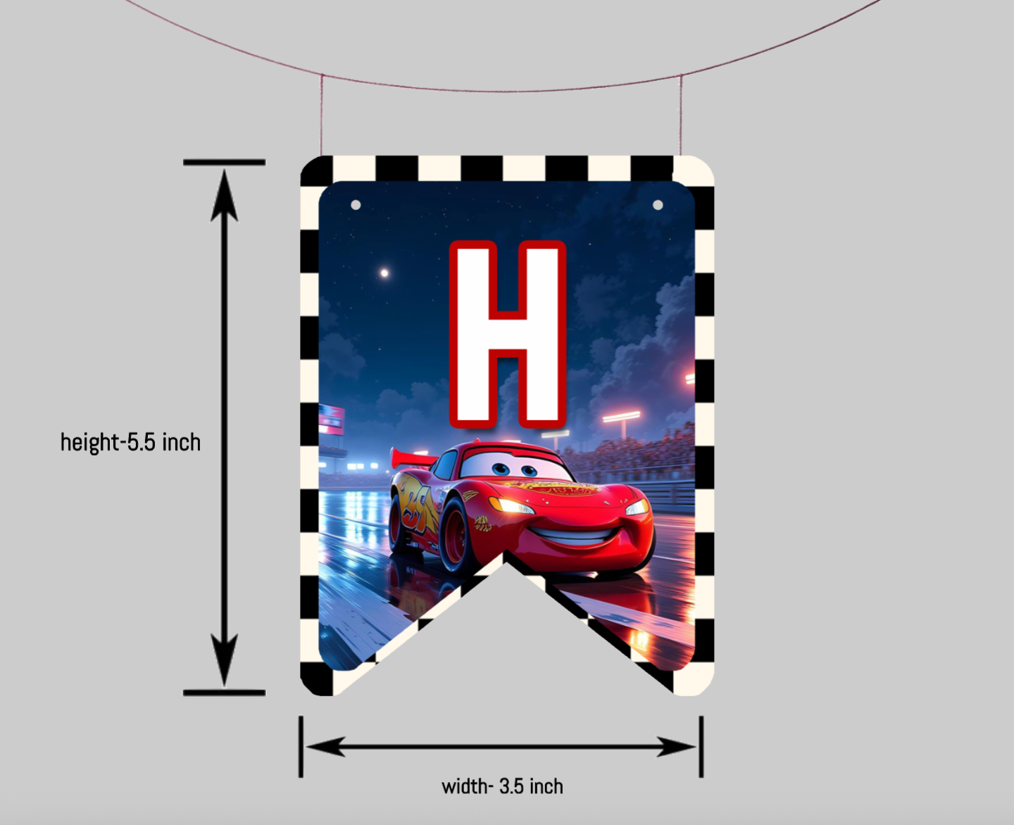 Car Theme Personalized Paper Bunting