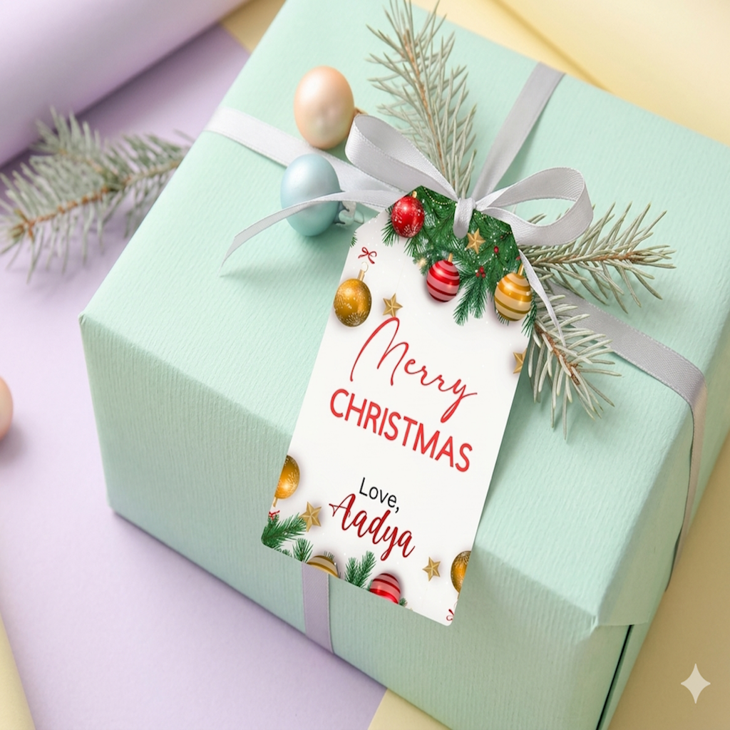 Christmas Gift Tag White