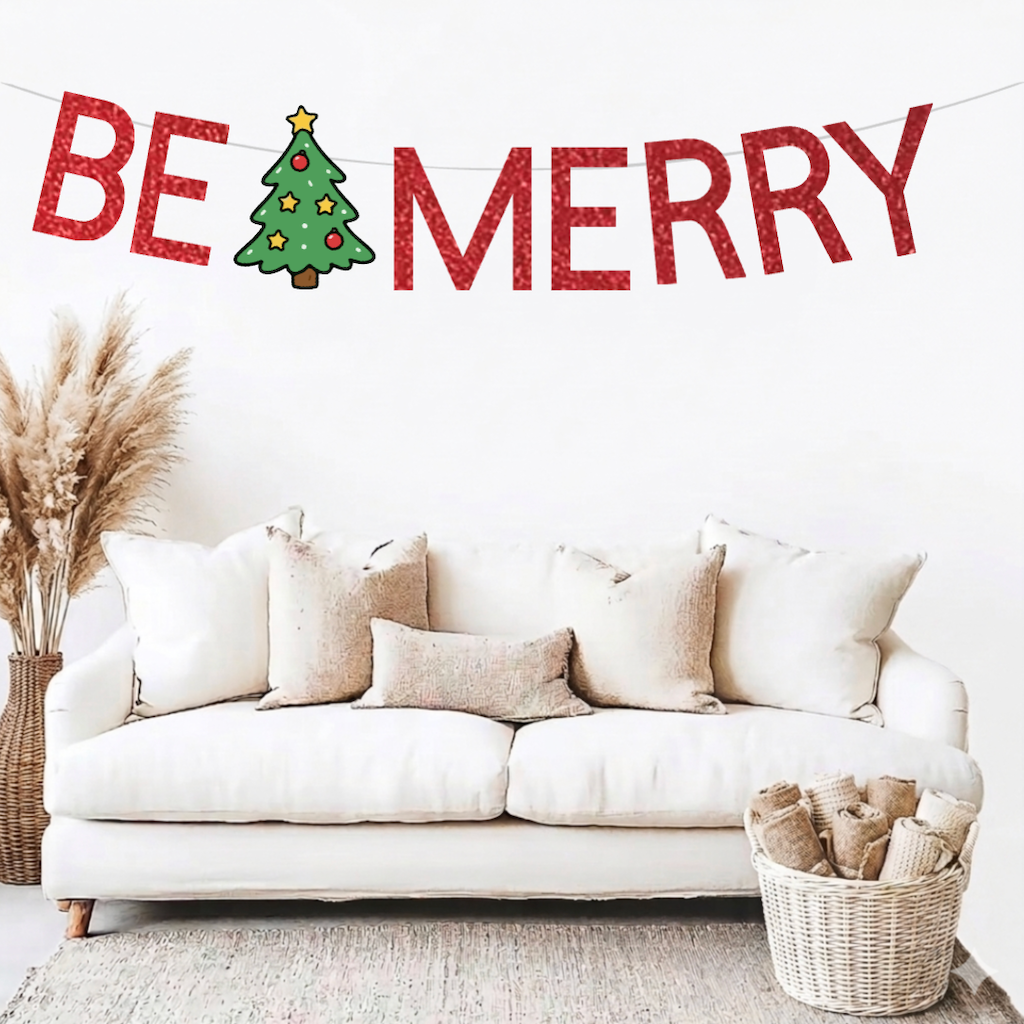 Christmas Banner BE MERRY