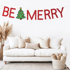 Christmas Banner BE MERRY