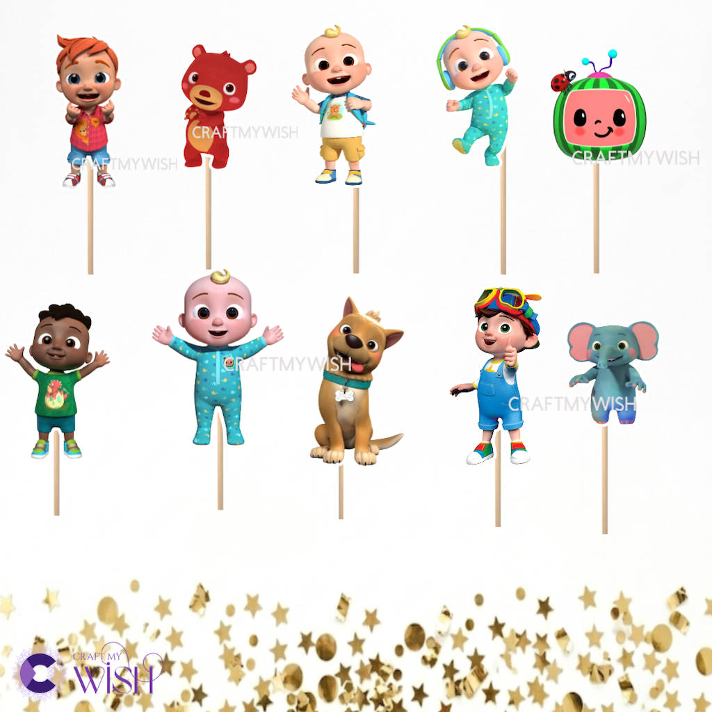 Cocomelon Theme Props – Kids Birthday Party Photo Booth Decor