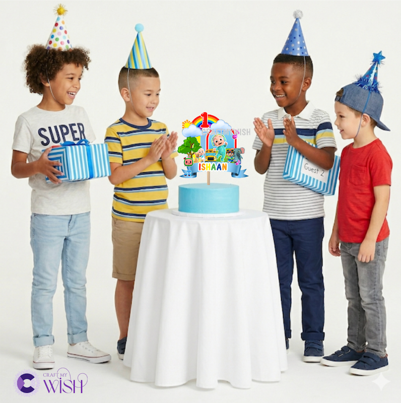 Cocomelon Birthday Handcrafted Cake Topper – Personalized Party Decor