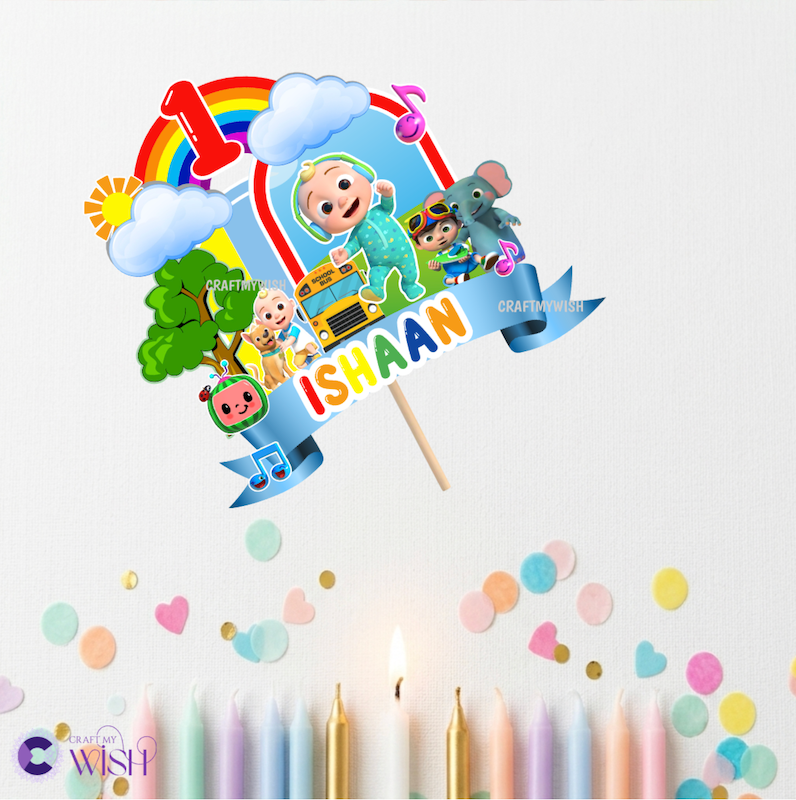 Cocomelon Birthday Handcrafted Cake Topper – Personalized Party Decor
