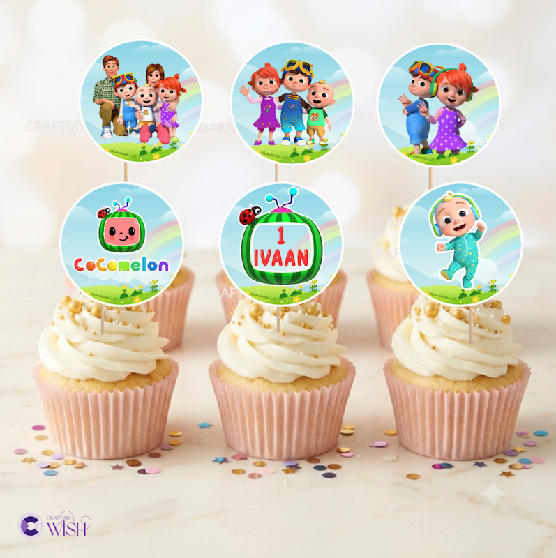 Cocomelon Cupcake Topper – Printed Birthday Party Decoration for Kids Design2