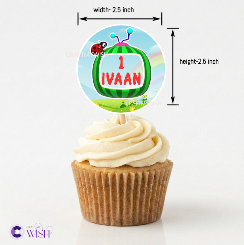 Cocomelon Cupcake Topper – Printed Birthday Party Decoration for Kids Design2