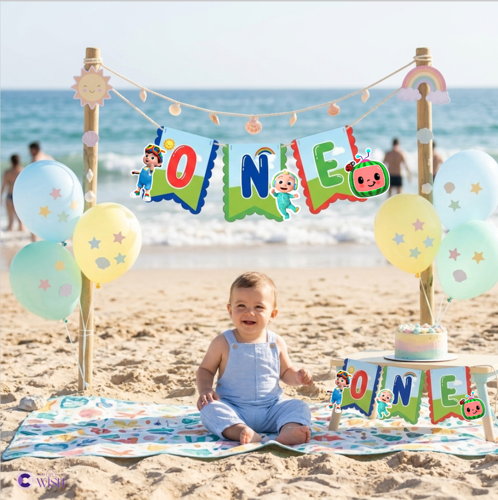 Cocomelon High Chair Banner – Printed 1st Birthday Party Decoration