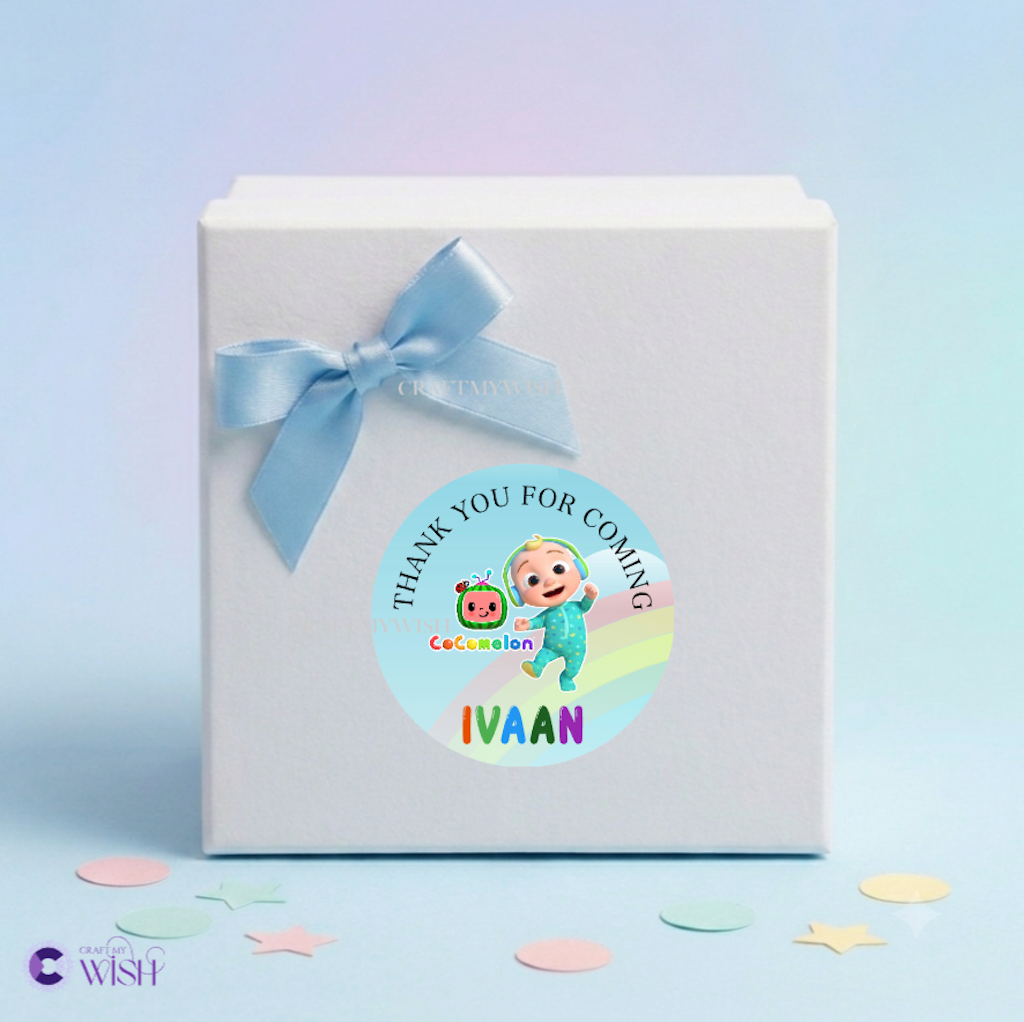 Cocomelon Theme Sticker – Kids Birthday Party Return Gift Sticker Design2