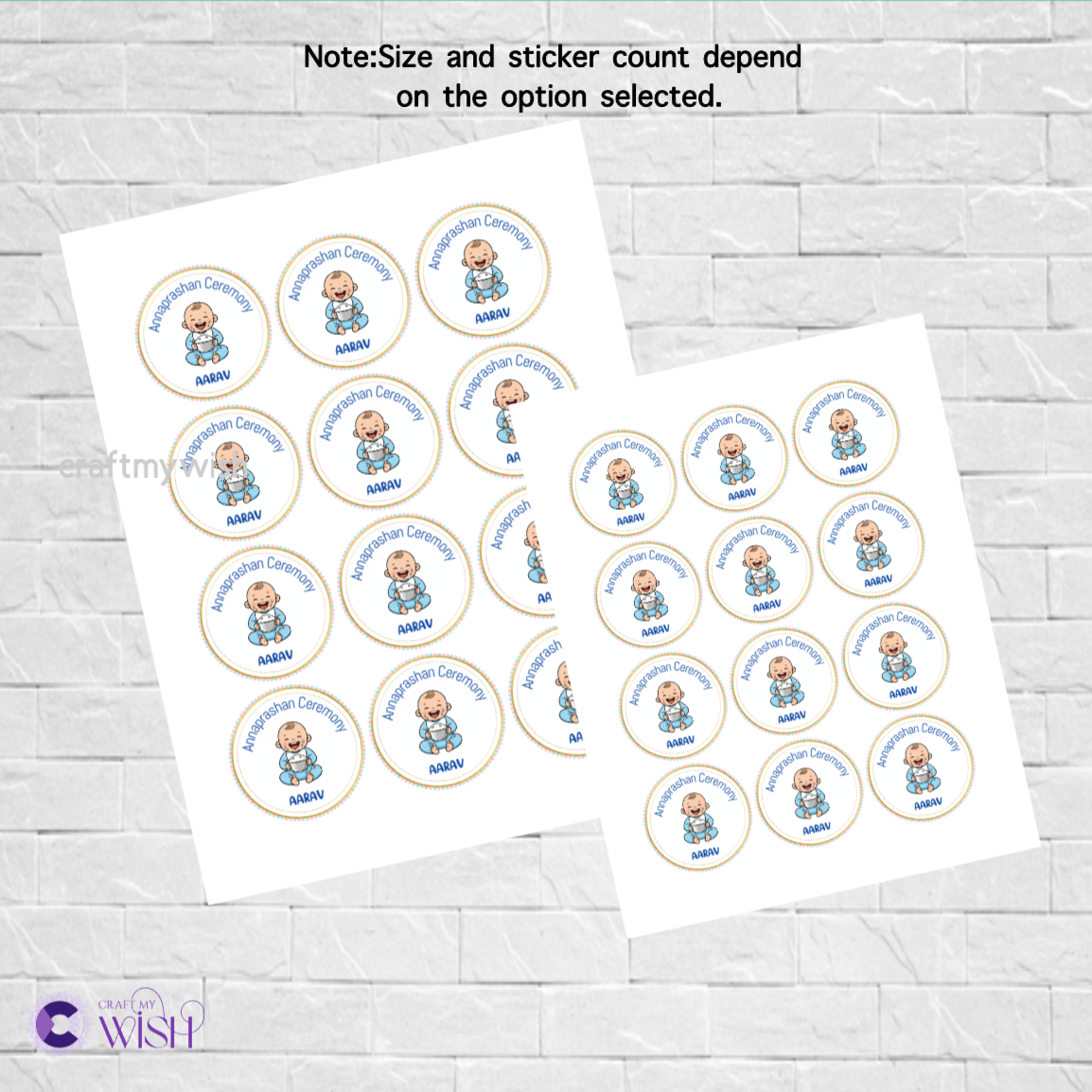 Annaprashan Sticker | Personalized Baby Boy Rice Ceremony Stickers