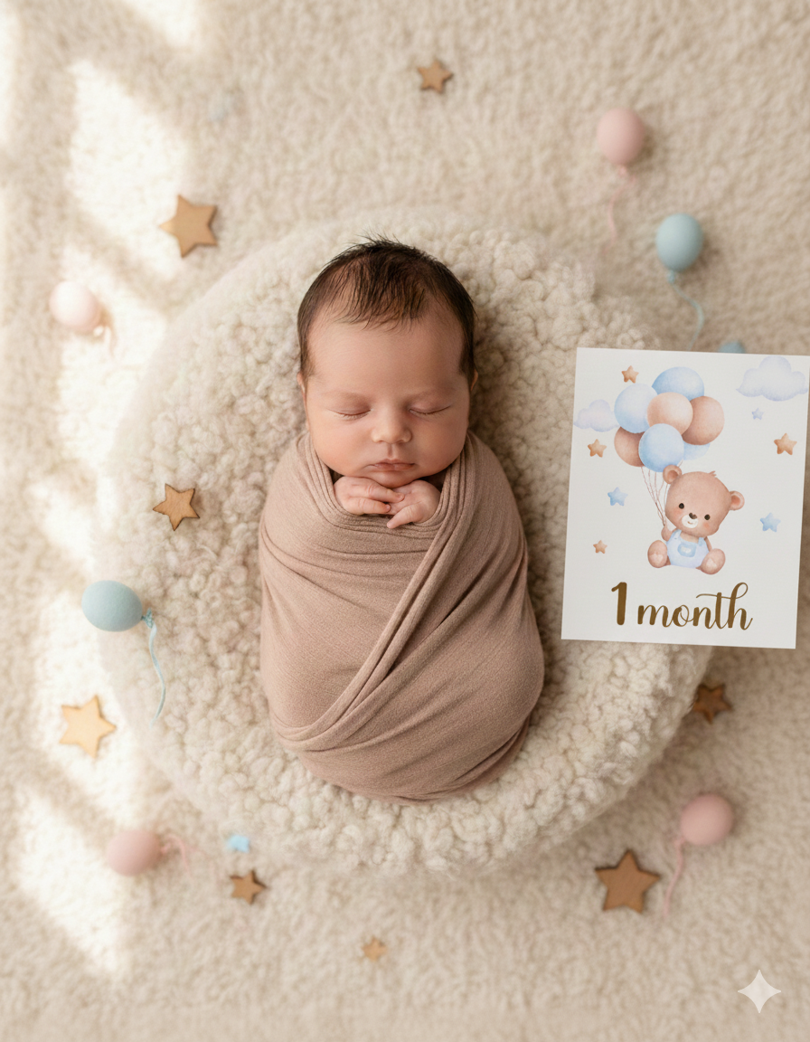 Baby Boy Teddy Bear Theme Monthly Cards  |  Baby Monthly Cards