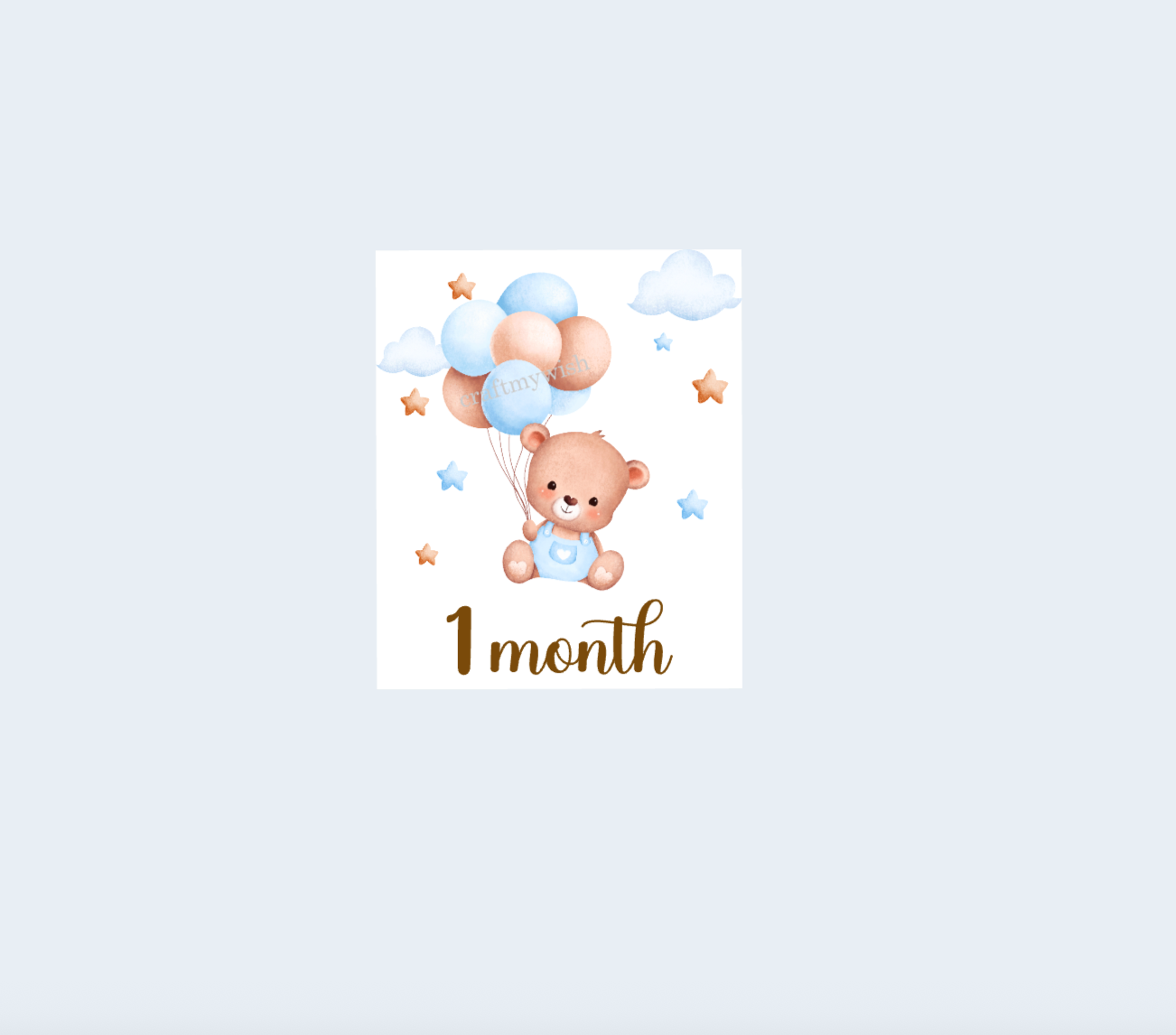 Baby Boy Teddy Bear Theme Monthly Cards  |  Baby Monthly Cards