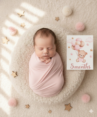 Baby Girl Teddy Bear Monthly Cards  |  Baby Monthly Cards