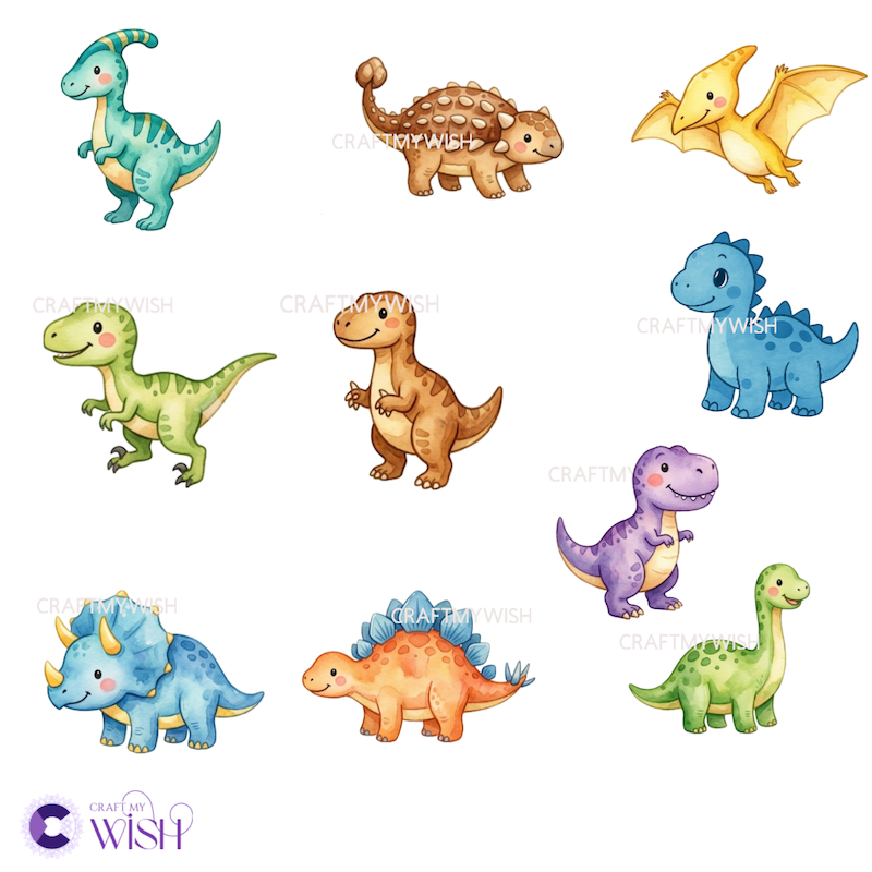Dinosaur Theme Cupcake Topper – Kids Birthday Party Decor Design1